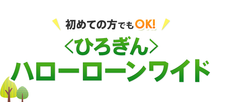 初めての方でもOK!＜ひろぎん＞ハローローンワイド